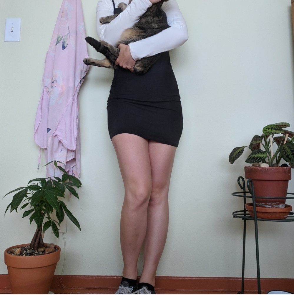 Tight black mini skirt